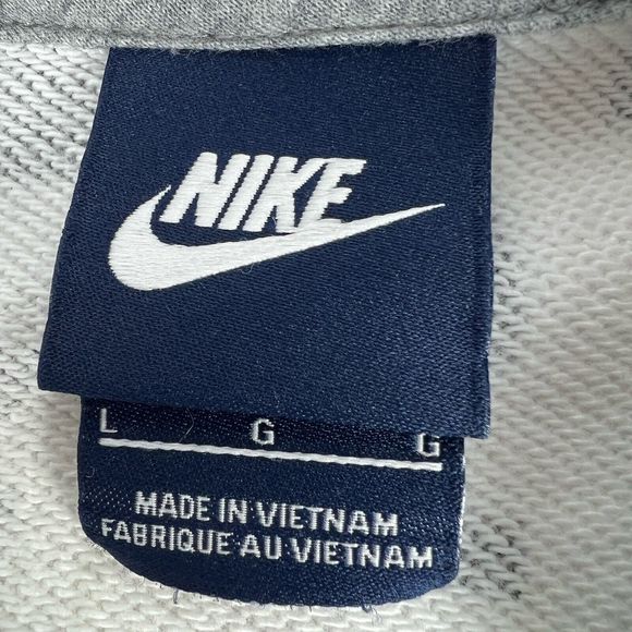 Nike Vtg‎ Swoosh Hoodie Sz L Black White All Over Print Full Zip Y2K Blue Tag - Picture 7 of 14